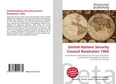 Couverture de United Nations Security Council Resolution 1965