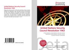 Couverture de United Nations Security Council Resolution 1963