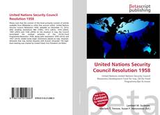 Couverture de United Nations Security Council Resolution 1958