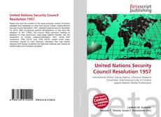 Couverture de United Nations Security Council Resolution 1957