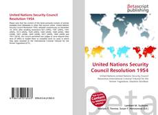 Capa do livro de United Nations Security Council Resolution 1954 