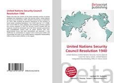 Capa do livro de United Nations Security Council Resolution 1940 