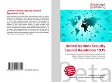 Couverture de United Nations Security Council Resolution 1939