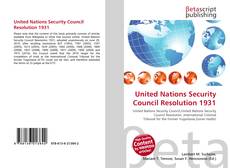 Couverture de United Nations Security Council Resolution 1931