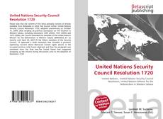 Couverture de United Nations Security Council Resolution 1720