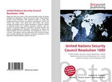 Copertina di United Nations Security Council Resolution 1680