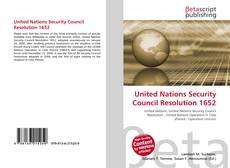 Portada del libro de United Nations Security Council Resolution 1652