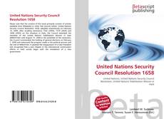 Portada del libro de United Nations Security Council Resolution 1658