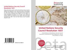 Capa do livro de United Nations Security Council Resolution 1651 