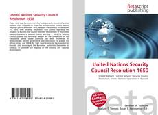 Обложка United Nations Security Council Resolution 1650