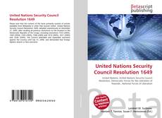Обложка United Nations Security Council Resolution 1649