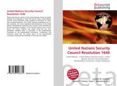 Copertina di United Nations Security Council Resolution 1646