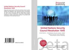 Capa do livro de United Nations Security Council Resolution 1645 