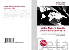 Portada del libro de United Nations Security Council Resolution 1639