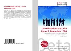 Capa do livro de United Nations Security Council Resolution 1626 