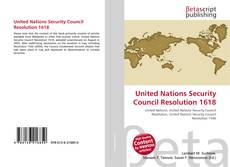 Capa do livro de United Nations Security Council Resolution 1618 