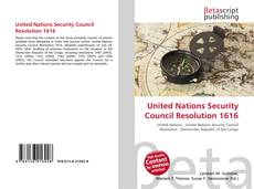 Capa do livro de United Nations Security Council Resolution 1616 