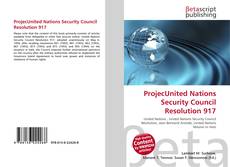 Capa do livro de ProjecUnited Nations Security Council Resolution 917 