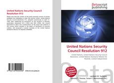 Bookcover of United Nations Security Council Resolution 912