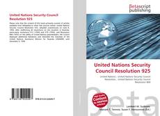 Обложка United Nations Security Council Resolution 925