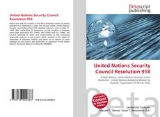 Capa do livro de United Nations Security Council Resolution 918 