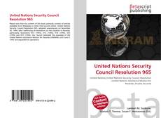 Capa do livro de United Nations Security Council Resolution 965 