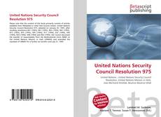 Capa do livro de United Nations Security Council Resolution 975 