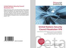 Capa do livro de United Nations Security Council Resolution 976 