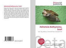 Capa do livro de Admetula Bathynoma, Snail 