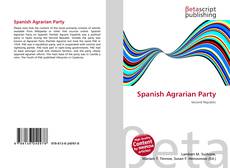 Bookcover of Spanish Agrarian Party