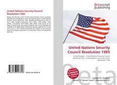 Portada del libro de United Nations Security Council Resolution 1985