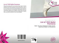 Portada del libro de List of 1933 Ballet Premieres