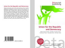 Union for the Republic and Democracy kitap kapağı