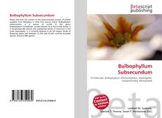 Bulbophyllum Subsecundum kitap kapağı