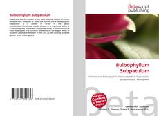 Bulbophyllum Subpatulum kitap kapağı