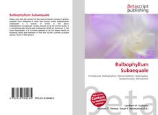 Copertina di Bulbophyllum Subaequale