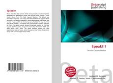 Couverture de Speak!!!