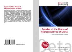 Buchcover von Speaker of the House of Representatives of Malta