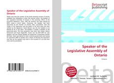 Buchcover von Speaker of the Legislative Assembly of Ontario