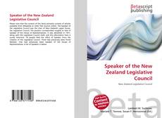 Buchcover von Speaker of the New Zealand Legislative Council
