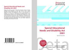 Special Educational Needs and Disability Act 2001 kitap kapağı