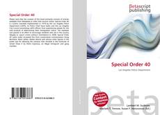 Couverture de Special Order 40