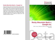 Buchcover von Rocky Mountain Bank v. Google Inc.