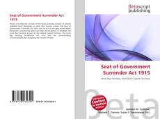 Buchcover von Seat of Government Surrender Act 1915