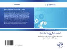 Capa do livro de Constitutional Reform Act 2005 