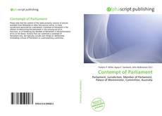 Bookcover of Contempt of Parliament