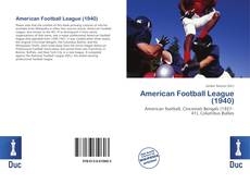 Bookcover of American Football League (1940)