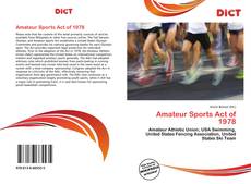 Bookcover of Amateur Sports Act of 1978