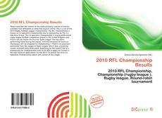 Portada del libro de 2010 RFL Championship Results