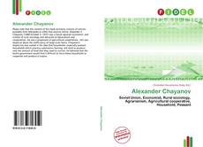 Portada del libro de Alexander Chayanov